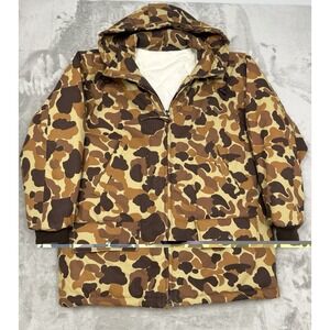 Vintage 90s Gamehide Duck Camo Coat Men Large Frog Quilted Jacket Waterproof Y2K